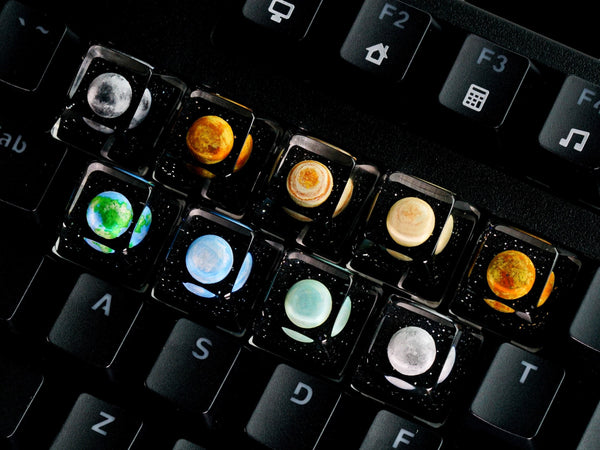 Handmade Solar System Galaxy Resin Keycap Set (Cherry MX)