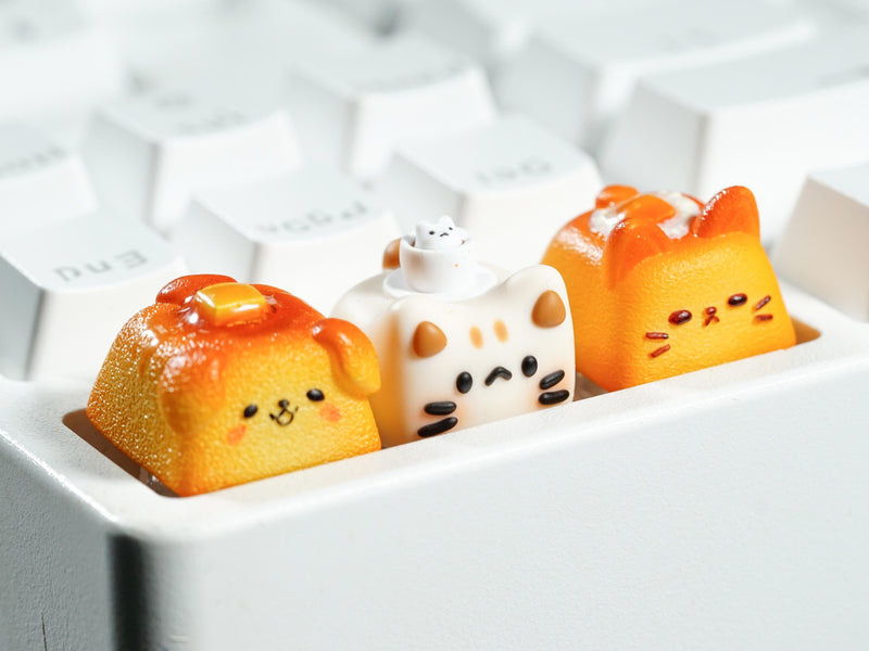 Kawaii Dessert Animal Resin Keycap Set (Cherry MX)