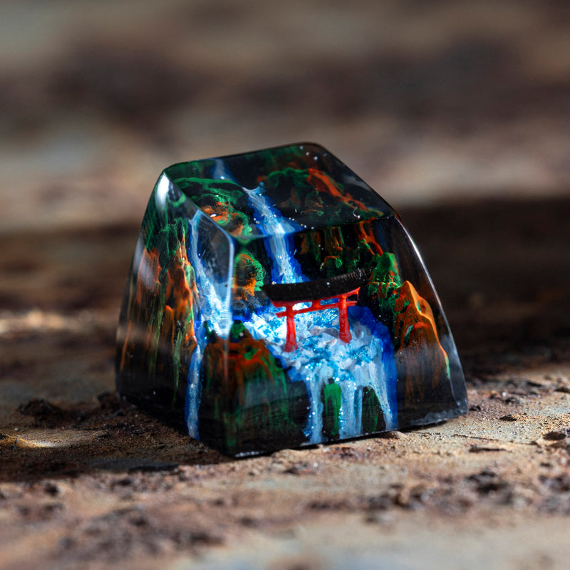 Handmade Autumn Torii Gate Resin Keycap Decor (Cherry MX)