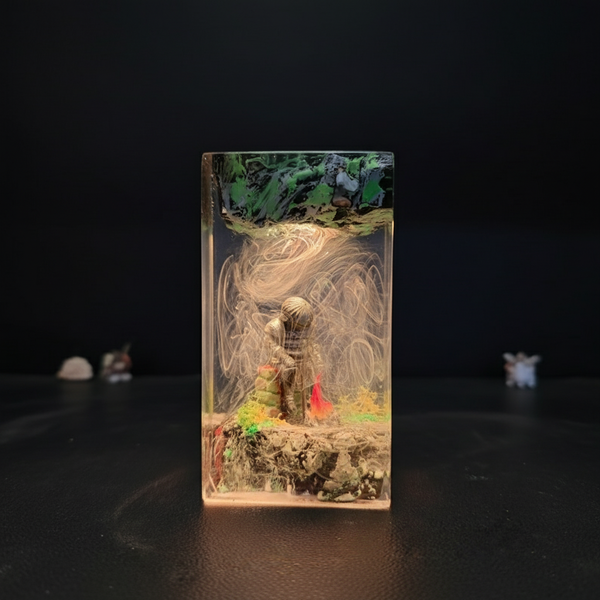 Anime Style Decor Handmade Resin Art Epoxy Wooden Night Light