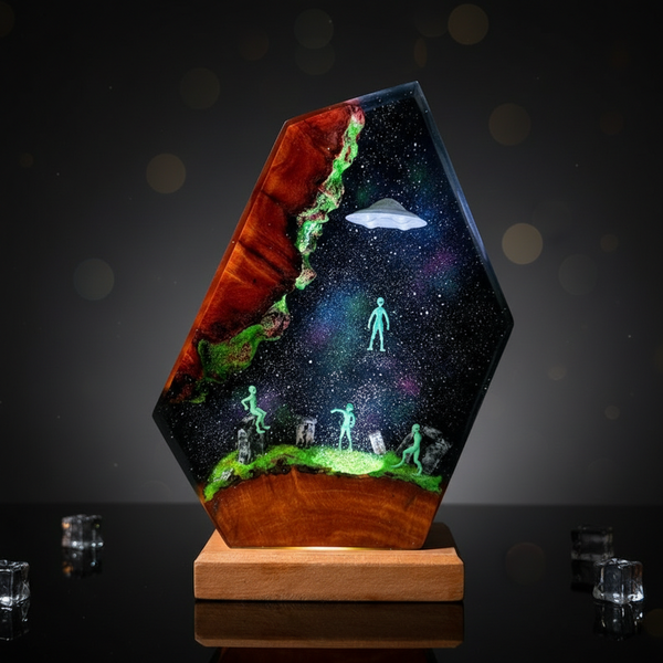 Alien Galaxy UFO Cosmos Space Resin Lamp Decor