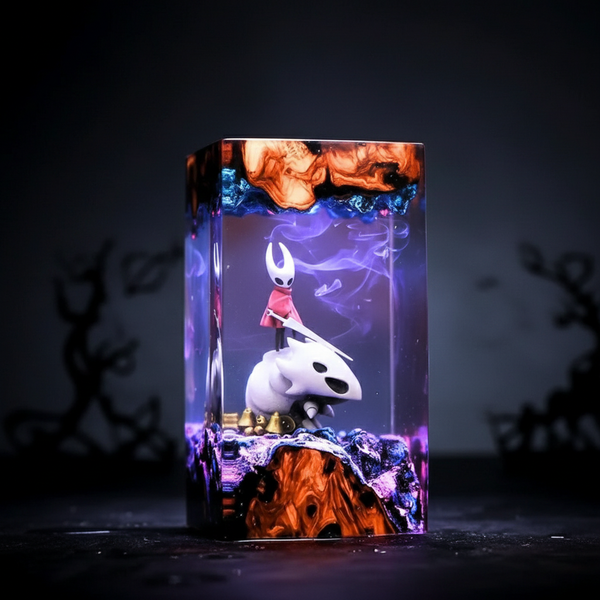 Game Characters Figurine Handmade Resin Art Epoxy Wooden Night Light