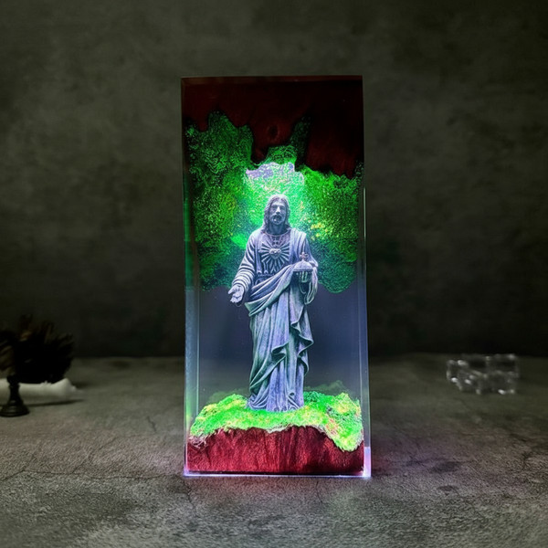Christian Gift Jesus God Resin Night Light Lamp Decor