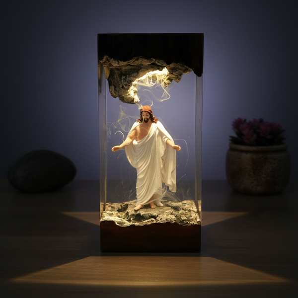 Jesus Blessing Statue Resin Night Light Lamp Decor House Warming Gift