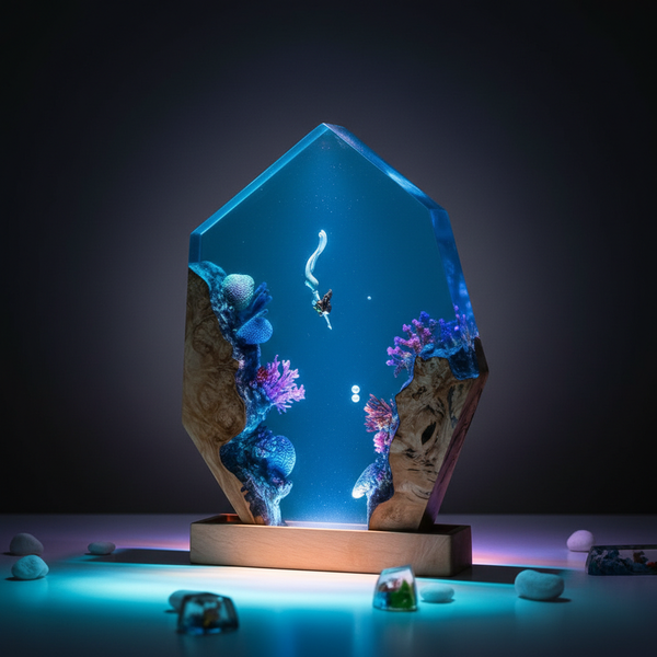Mermaid Marine Vibe Ocean Resin Night Light Lamp Decor