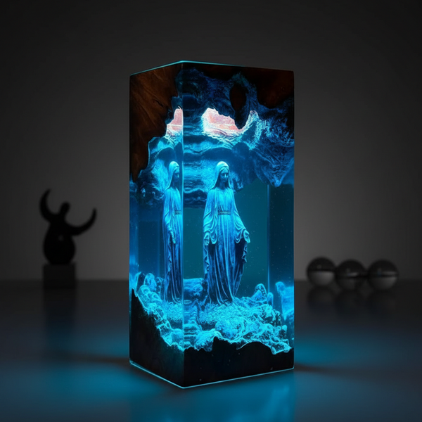Christian Gift Blessed Mother Ocean Resin Night Light Lamp Decor