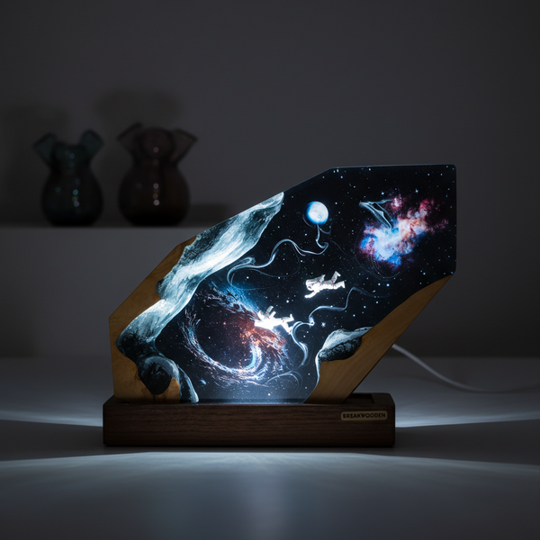 Astronaut Galaxy Space Resin Night Light Lamp Decor