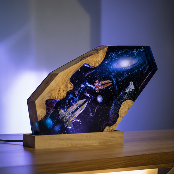 Spacebar Cosmos Galaxy Led Resin Night Light Lamp Decor