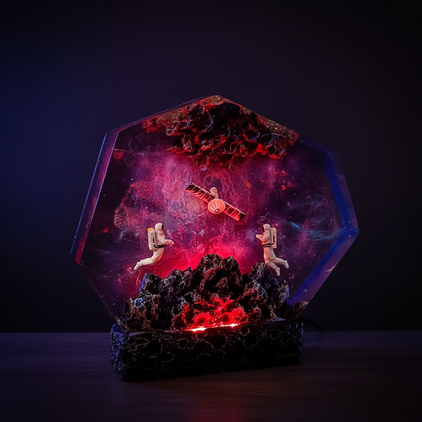 Satellite Astronaut Galaxy Space Resin Night Light Lamp Decor