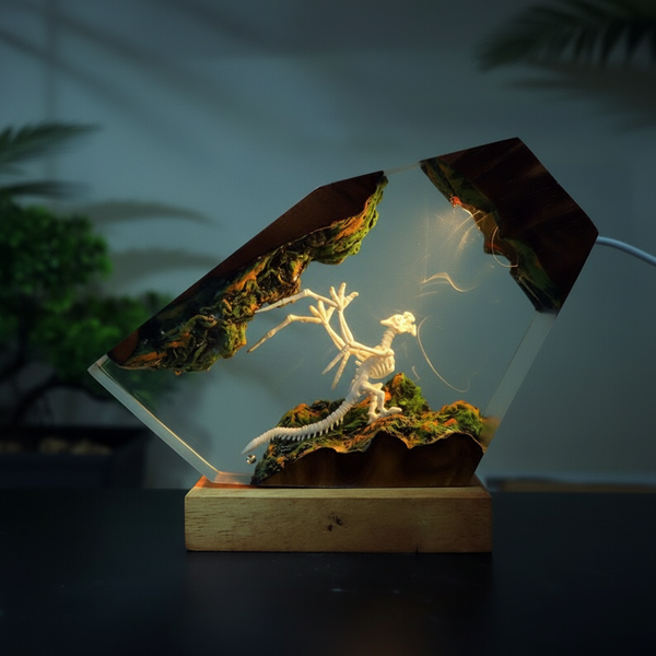 Dragon Skeleton Resin Lamp Night Light Lamp Decor Figurine Fantasy