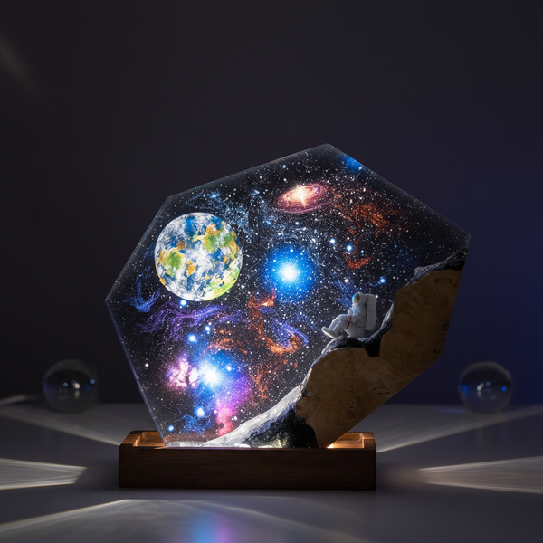 Galaxy Cosmic Astronaut Space Resin Night Light Lamp Decor