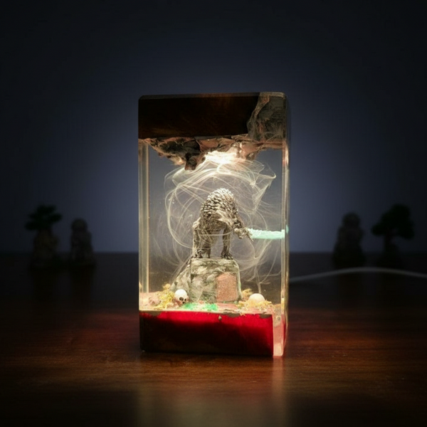 Evil Wolf and Sword Anime Resin Night Light Lamp Decor