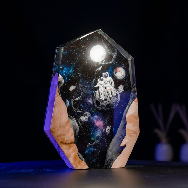 Astronaut Galaxy Milky Way Moon Cosmos Space Resin Lamp Decor