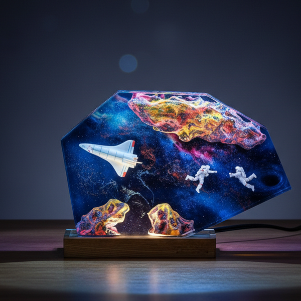 Sci-Fi Galaxy Astronaut Handmade Space Resin Lamp Decor
