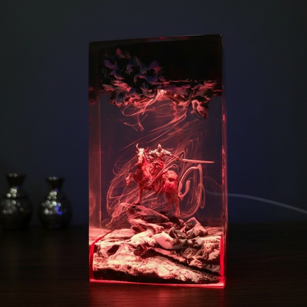 Birthday Gift Fire Glowing Sword Resin Night Light Lamp Decor