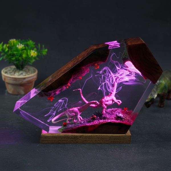 Dinosaur Prehistoric Figurine Resin Bedroom Night Lamp Art Decor