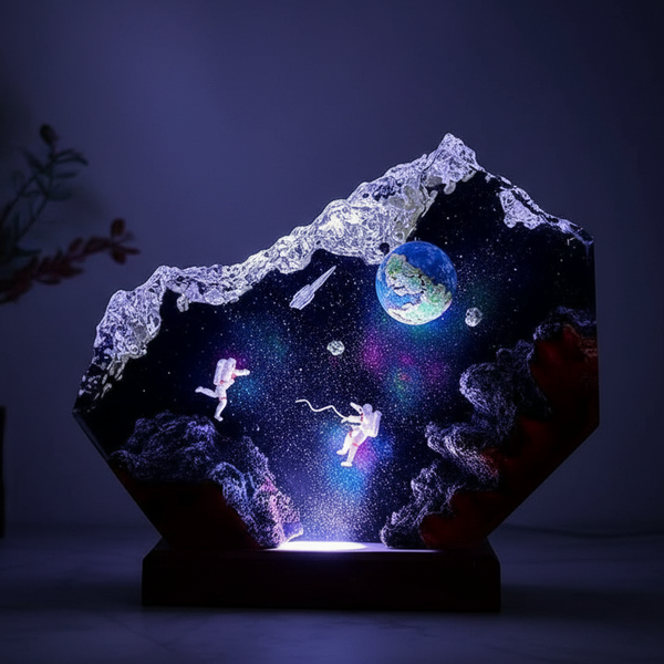 Astronaut Galaxy Art Space Resin Night Light Lamp Decor